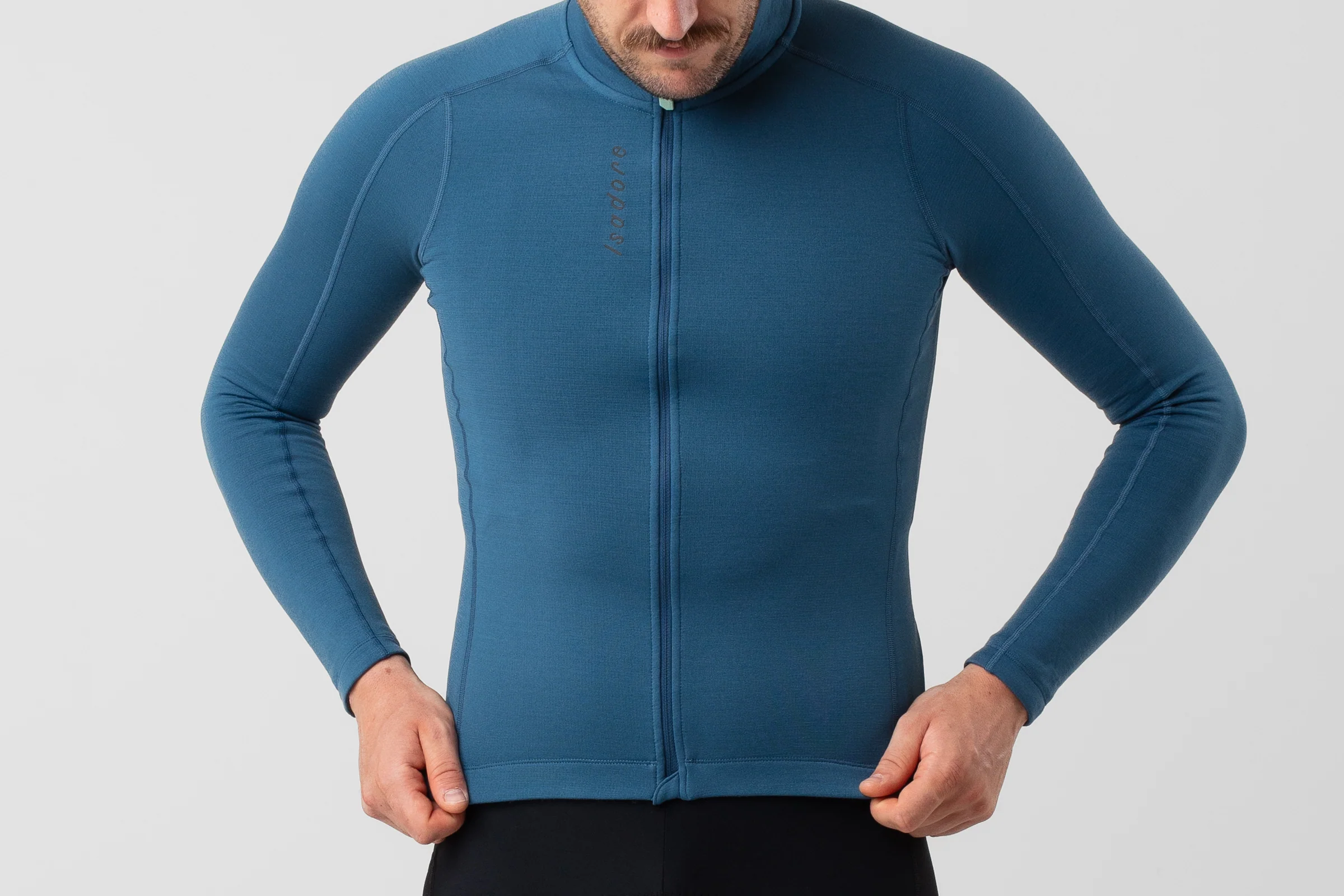 Isadore Signature Merino Tech Long Sleeve Jersey Teal - Image 4