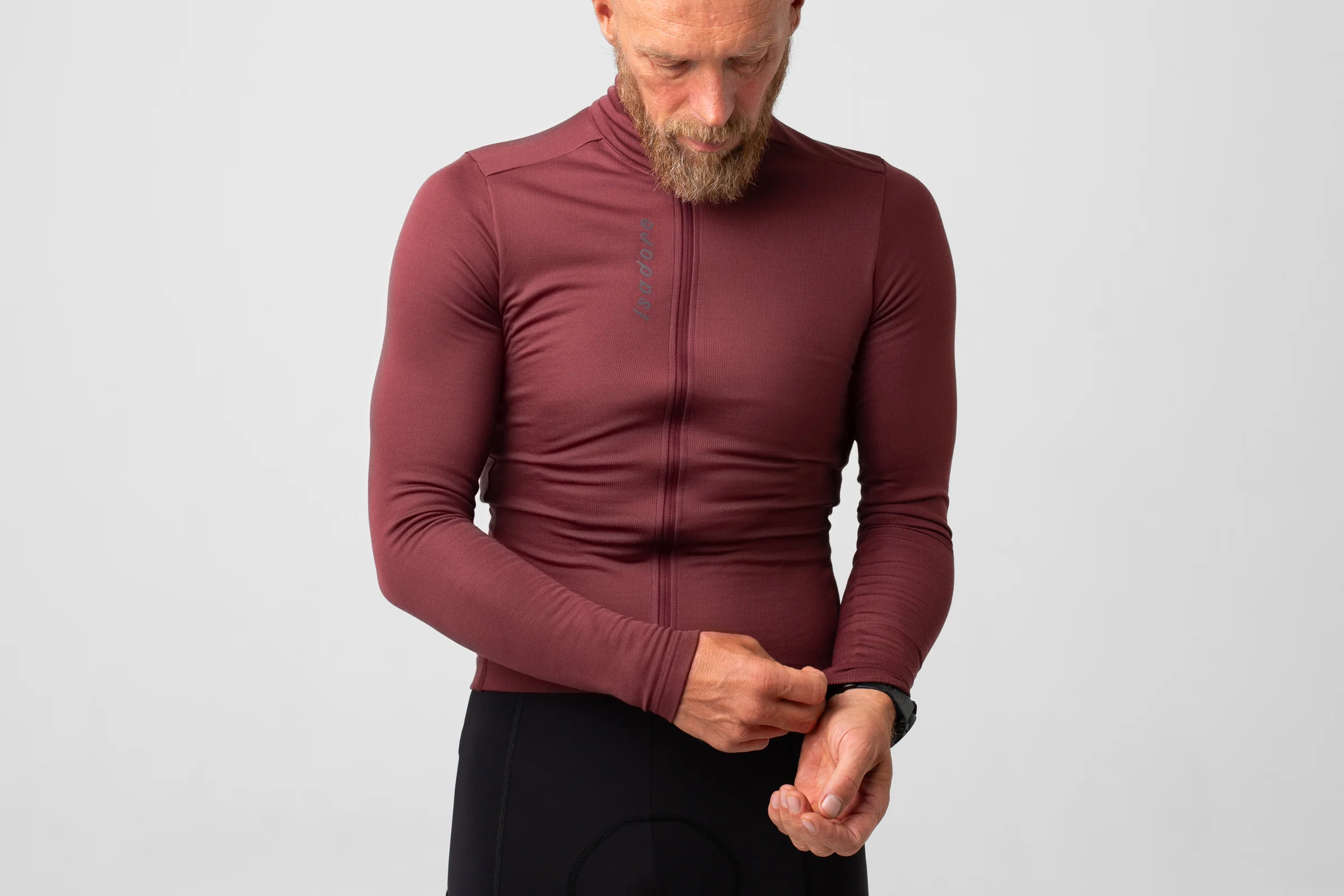Isadore Signature Thermal Long Sleeve Jersey Red Mahogany - Image 3