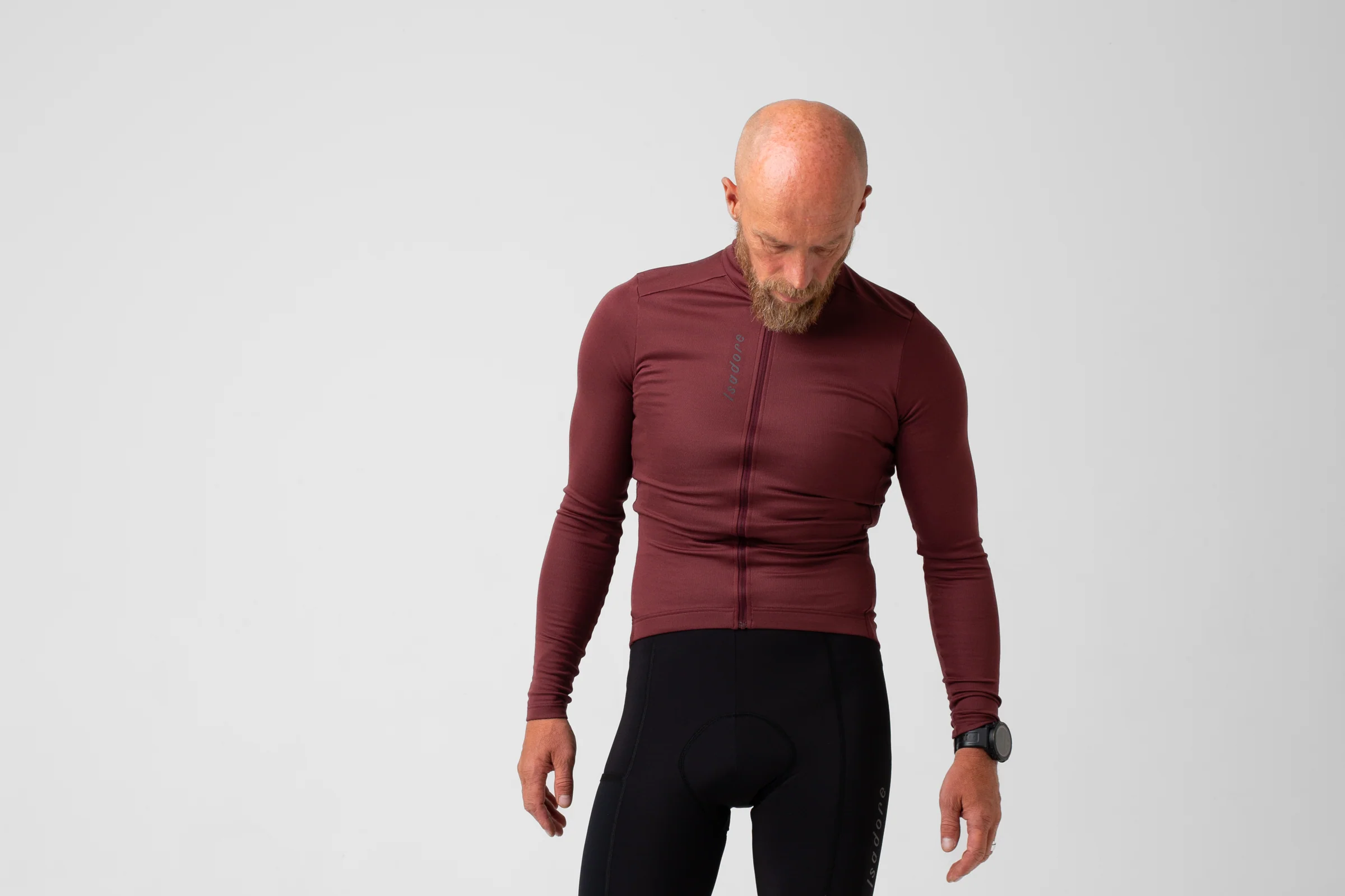 Isadore Signature Thermal Long Sleeve Jersey Red Mahogany - Image 4